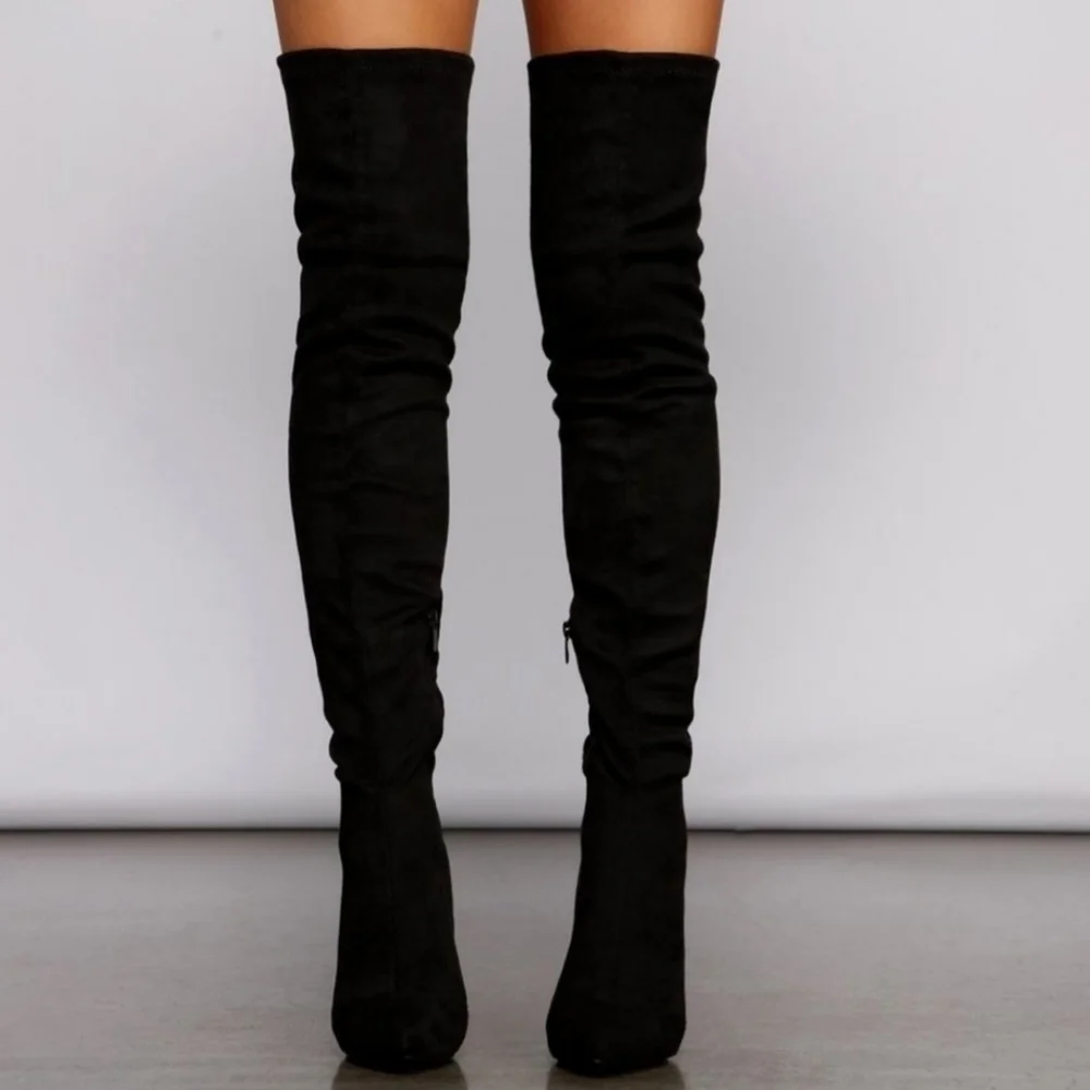 Lace‎ Up Over Knee Thigh High Boot Stiletto Heel